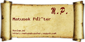 Matusek Péter névjegykártya